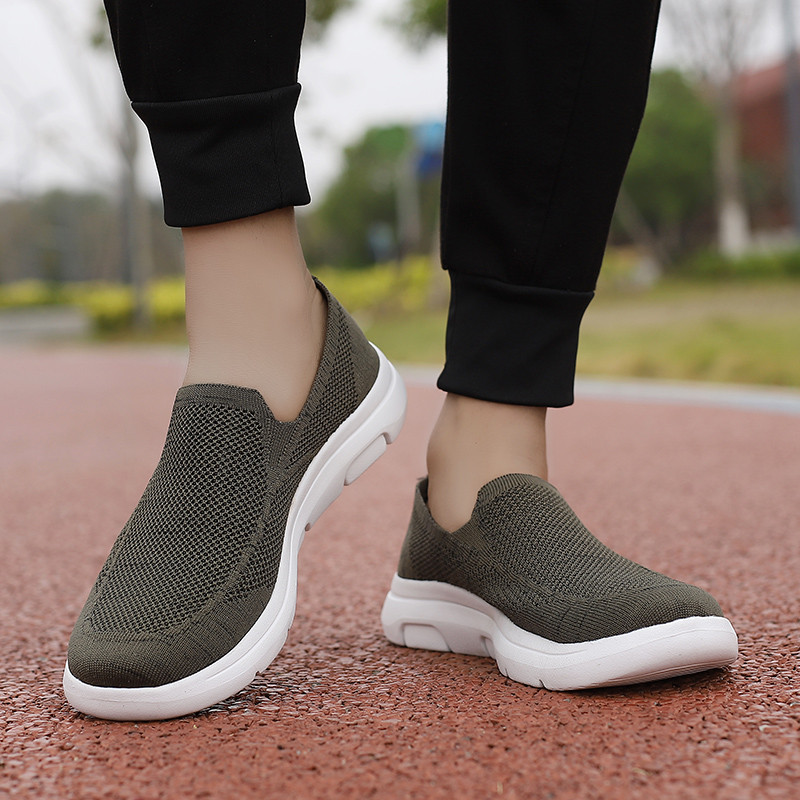Ize 35-48 ผู้หญิงผู้ชาย Breathable ถักรองเท้าสบายๆ slip-On Flats น้ําหนักเบาลื่นพร้อมสต็อกจัดส่งฟรี