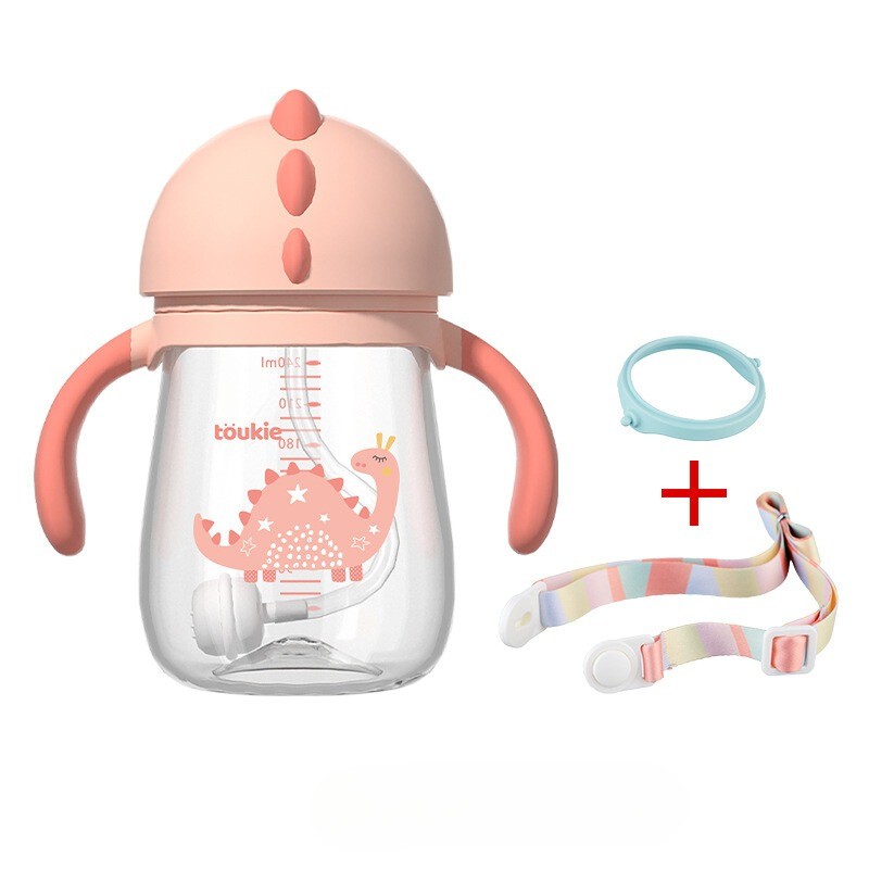 ขวดน้ําไดโนเสาร์ Toukie พร้อมหลอดพลาสติก Tritan