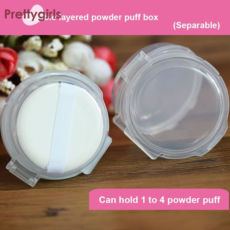 PY.thAir Cushion Powder Puff Box Double-layer Detachable Powder Puff Box Transparent Storage Box-PY