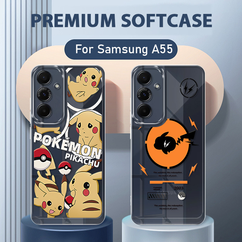 Pokemon Soft Case Samsung A55 5Gล่าสุดน่ารักปลอกSamsung A55 5GกรณีHp Clear Spiderman Samsung A15 SNO