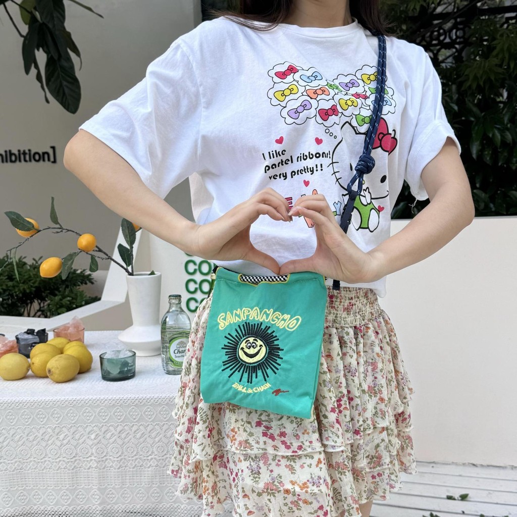 กระเป๋าถือ Mini Ballchain Crossbody สำหรับผู้หญิง ดีไซน์ใหม่ แบบ Eco-Friendly พร้อมลายปัก