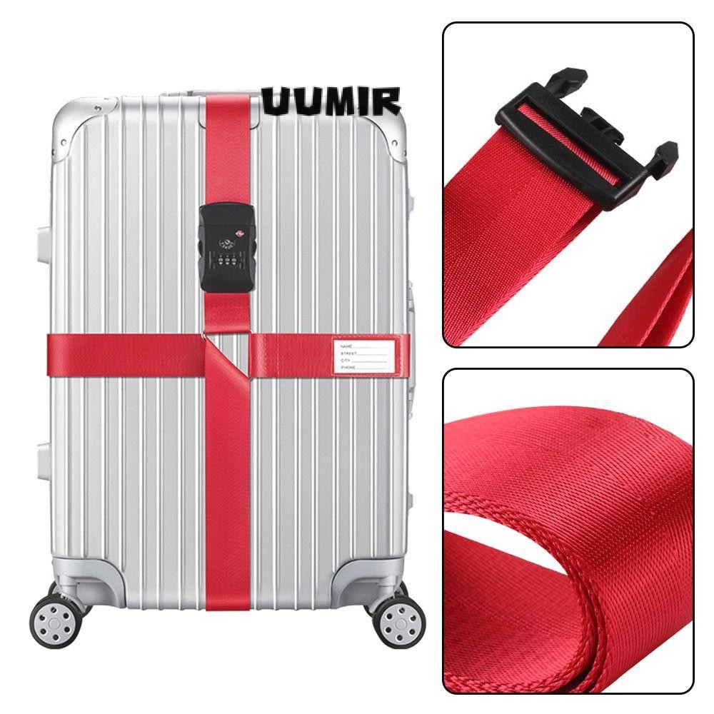 UUMIR บรรจุสายรัดทนทานกระเป๋าเดินทางข้ามเข็มขัด TSA รหัสผ่านล็อคศุลกากรเข็มขัดกระเป๋าเดินทาง