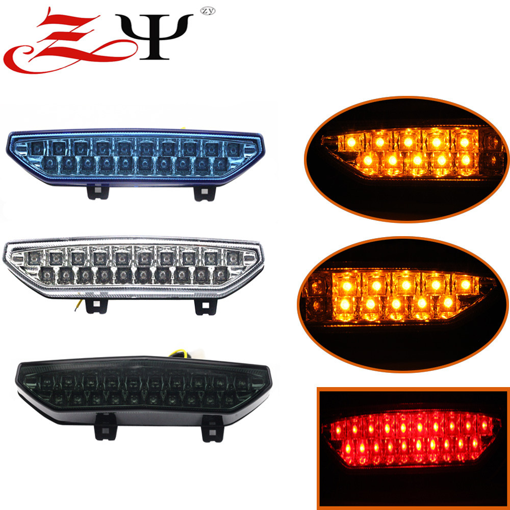 ไฟท้ายด้านหลังเบรคไฟเลี้ยวแบบบูรณาการไฟ LED สําหรับ Kawasaki Ninja ZX6R 2007-2008 G14 Concours ZRX12