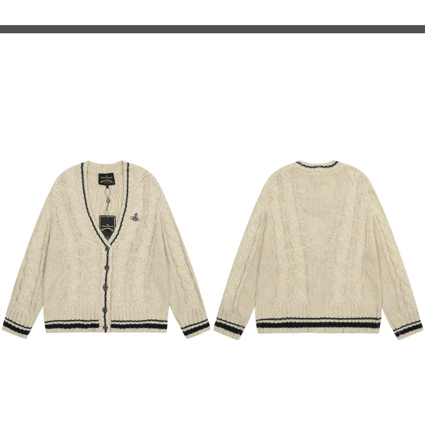 【Vivienne * Westwood 】เสื้อสเวตเตอร์ถักปัก Monogram เสื้อโค้ทผู้หญิง