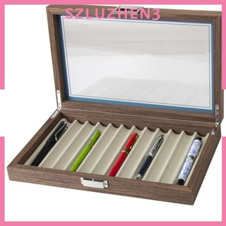 [Szluzhen3] กล่องไม้เก็บปากกา 12 ช่อง สไตล์วินเทจ สําหรับร้า…