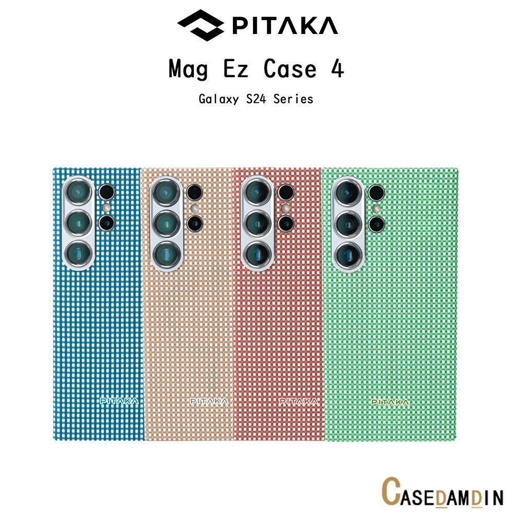 Pitaka Mag Ez Case 4 เคสกันกระแทกเคฟล่าแท้100%เกรดพรีเมี่ยม เคสสำหรับ Galaxy S24 Ultra