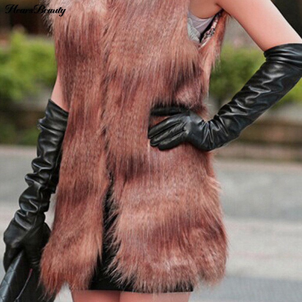 Hea-gloves ถุงมือแขนยาวหนังเทียมกันลมแบบเต็มนิ้วสําหรับช้อปปิ้ง
