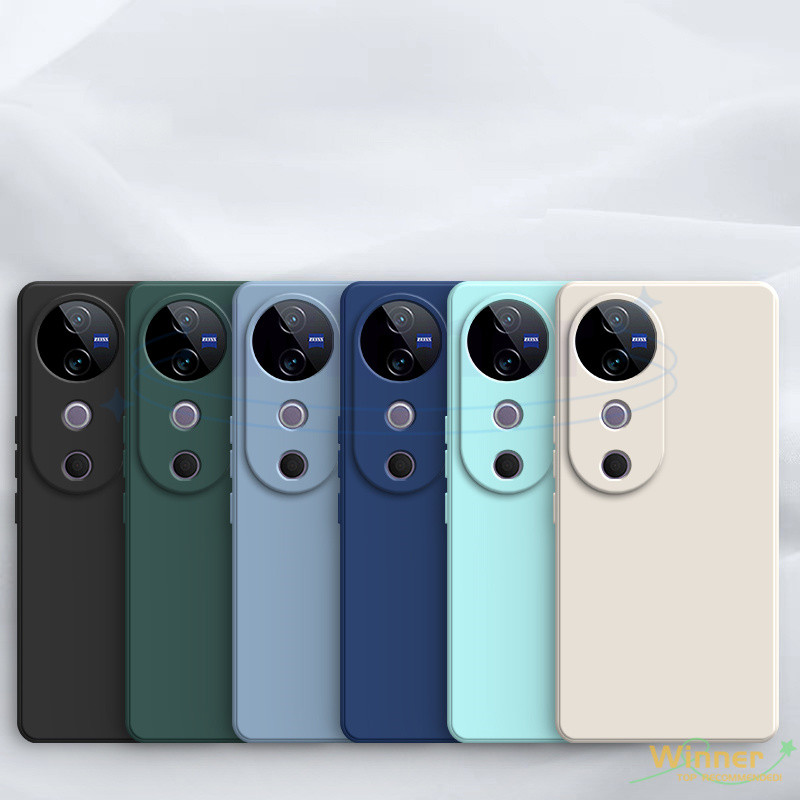 เคส Vivo V40 V40 Pro V30 V30 Pro V30E สี Macaron ซิลิโคนเหลวโทรศัพท์มือถือ drop(1YT)