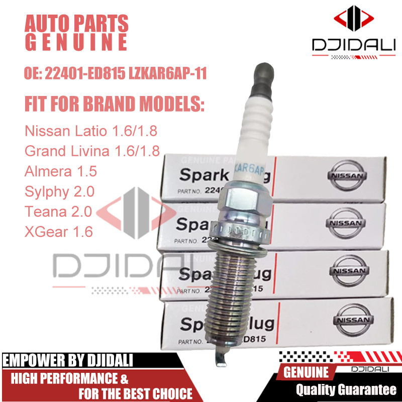 1pcs/4pcs ชุด NISSAN NGK LZKAR6AP-11 Iridium Spark Plugs สําหรับ Almera Livina Latio Sylphy 22401-ED815