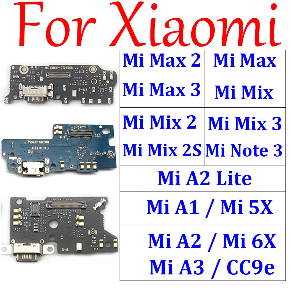สำหรับ Xiao Mi Mi A2 Lite MAX 2 3 Mi x 2 2S 3 A3 CC9e A1 5X 6X หมายเหตุ3 USB ชาร์จพอร์ต Charger Dock CONNECTOR BOARD MIC Flex