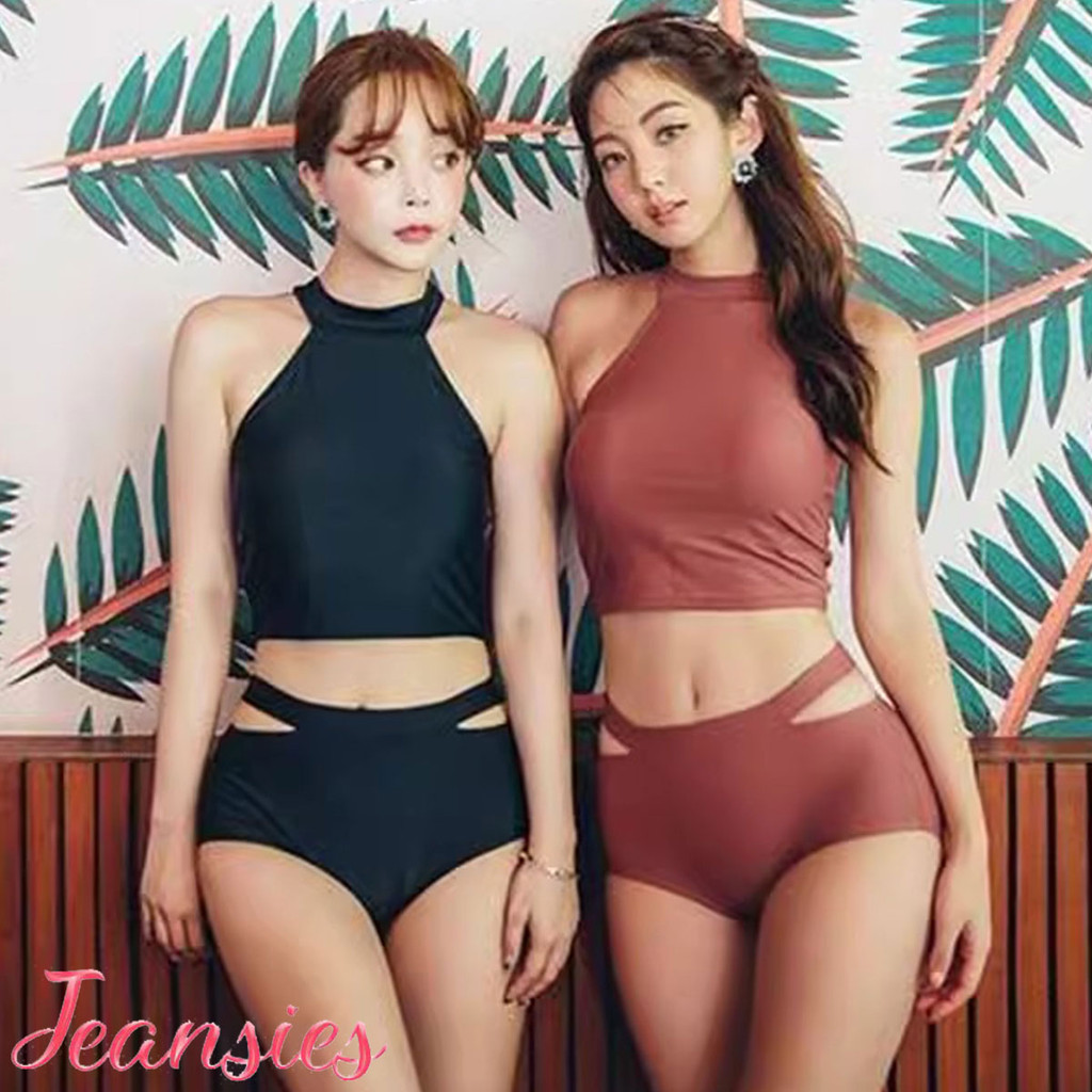 ชุดว่ายน้ำผู้หญิงเกาหลีมีฟองน้ำเสริมหน้าอก