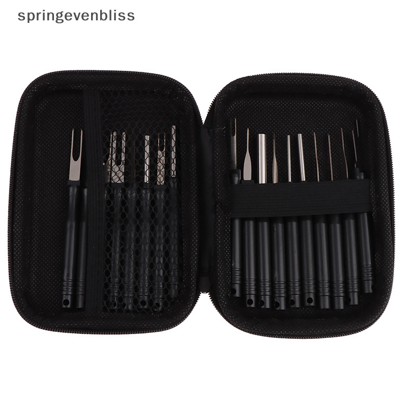 Springevenbliss 18 ชิ้นรถ Terminal Removal Kit ซ่อมเครื่องมือตรวจสอบ Auto สายปลั๊กลบ Pin Puller สายไฟ Crimp ถอดชิ้นส่วนเครื่องมือ Springevenbliss
