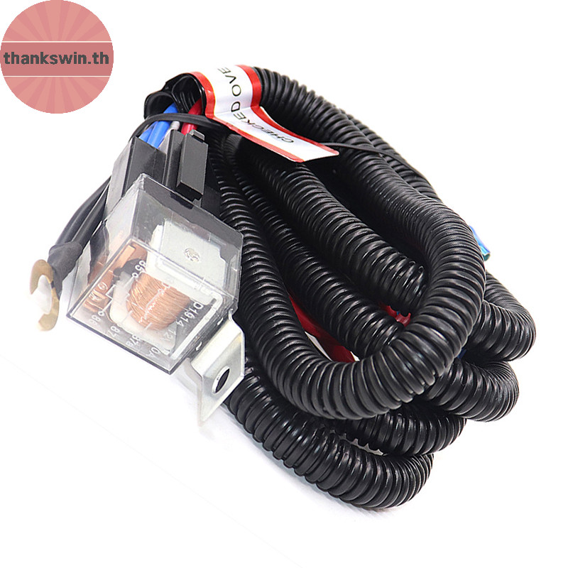 Thankswin 1 ชุดไฟฟ้า 12V Universal แตรรถสายไฟชุดรีเลย์สําหรับ Auto Van รถบรรทุก Grille Mount Blast Tone Horns th