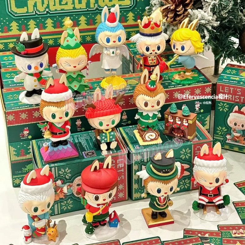 Kitimiao ของแท้ POP MART LABUBU ซีรีส์คริสต์มาสกล่องตาบอดเครื่องประดับของขวัญอินเทรนด์