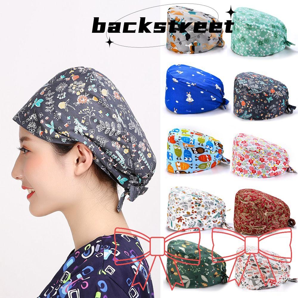 Backstagereat Surgical Scrub Cap Adjustable Men Women With Sweatband Pure Colour