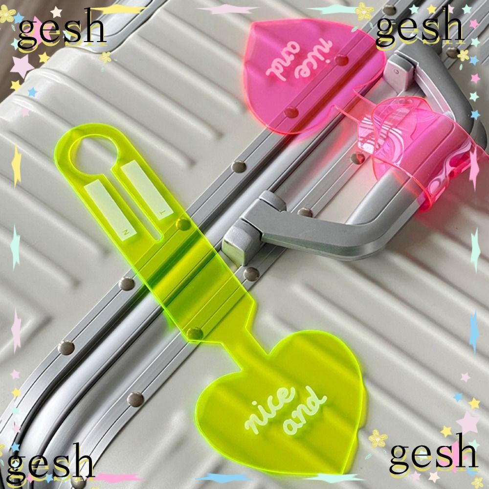 Gesh1 Baggage Tag, แท็กกระเป๋าเดินทางเครื่องบิน PVC เรืองแสง, แบบพกพา Travel Anti-lost สีสัน Boarding Tag