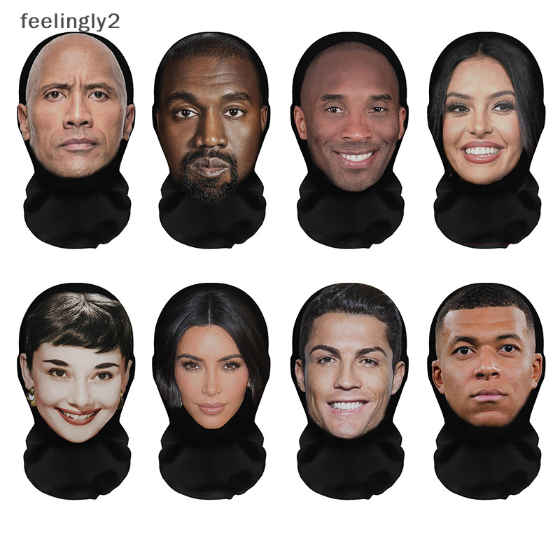 {EGTT} 3d Seamless Celebrity Mesh Face Mask Magic ตลกขี่ผ้าพันคอฝุ่นหัว Headwear ผู้ชายผู้หญิงคอสเพลย์ Props {VN}