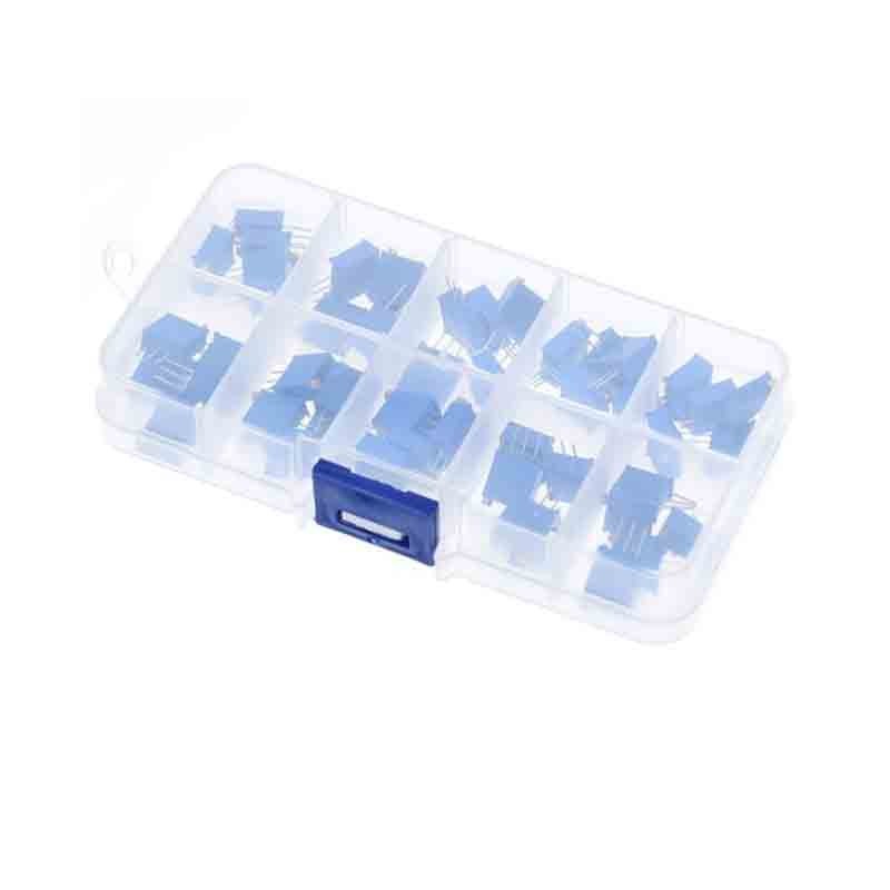 10 ประเภทแต่ละ 5 ชิ้นรวม 50 ชิ้นแพ็คเกจส่วนประกอบ 3296W potentiometer ปรับตัวต้านทานแพคเกจ 100ohms -