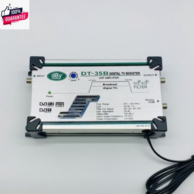 อุปกรณ์ขยายสัญญาณ ดิจิตอลทีวี Leotech ยี่ห้อ dBy รุ่น DT-35B Booster Digital TV จากyearกรัสัญญาณย่าน