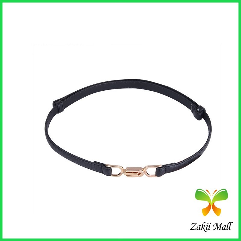 Z.M. เข็มขัด แบบบาง ปรับความสั้น ยาวได้ แฟชั่นเรียบง่าย สไตล์เกาหลีเรโทร สําหรับผู้หญิง PU Belt - รูปที่ 7