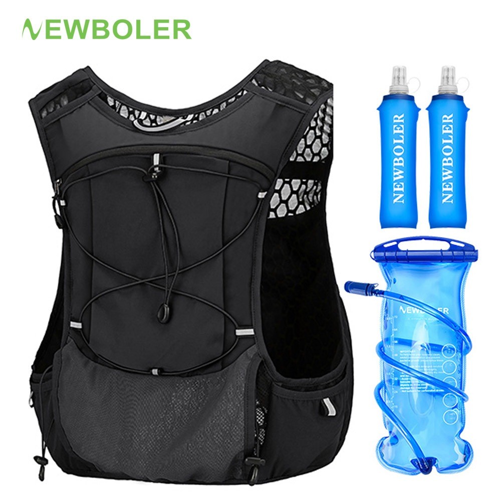 Newboler 5L จักรยาน Hydration กระเป๋ากันน้ํา Breathable กระเป๋าเป้สะพายหลังขี่จักรยานกีฬากลางแจ้งกระเป๋าจักรยาน 2L กระเพาะปัสสาวะน้ํา