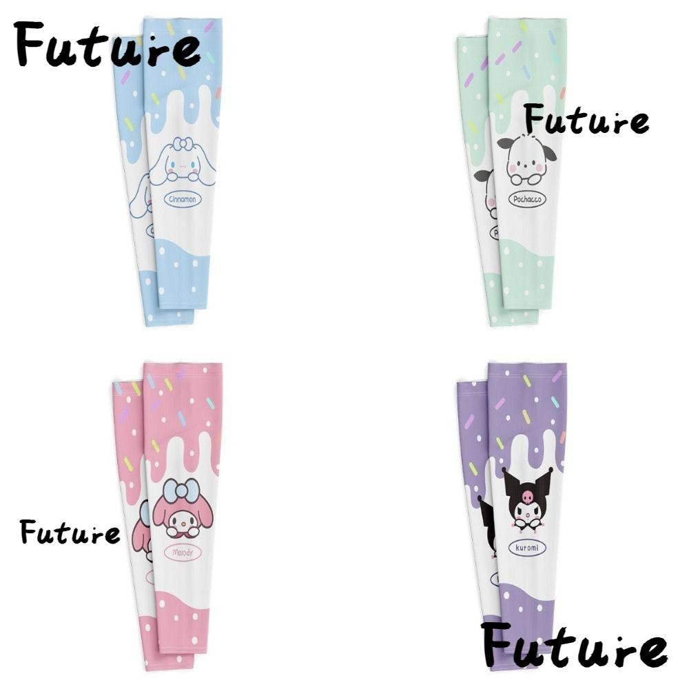 SANRIO ปลอกแขน อนาคต, ปลอกแขนกันแดดระบายความร้อนป้องกันรังสียูวี, ผ้าคลุมแขนกันลื่น ซานริโอ สวัสดี คิตตี้ กลางแจ้งสําหรับผู้ใหญ่และเด็ก