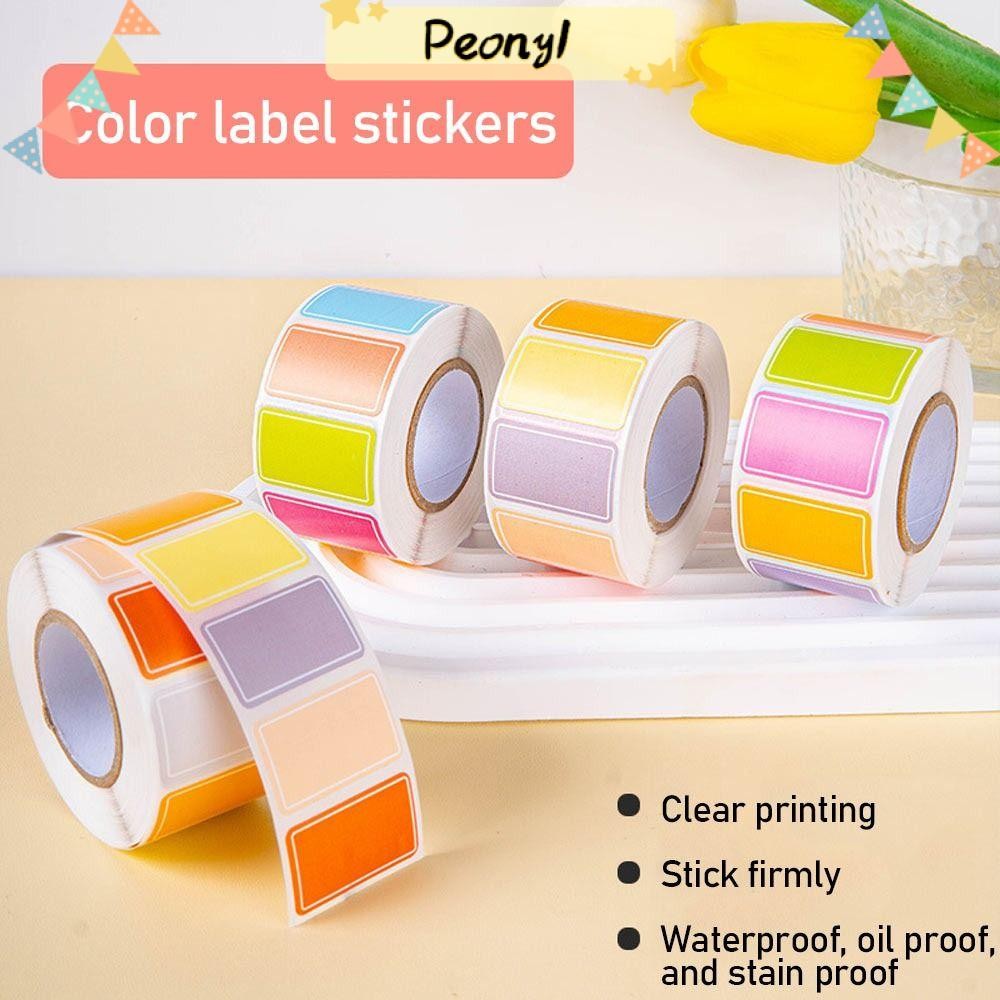 Pdony 500 ชิ้น/ม้วนชื่อสติกเกอร์,สติกเกอร์ป้ายกันน้ําเปล่า,คุณภาพสูง Self-กาวเครื่องเขียนอุปกรณ์แท็กสติกเกอร์