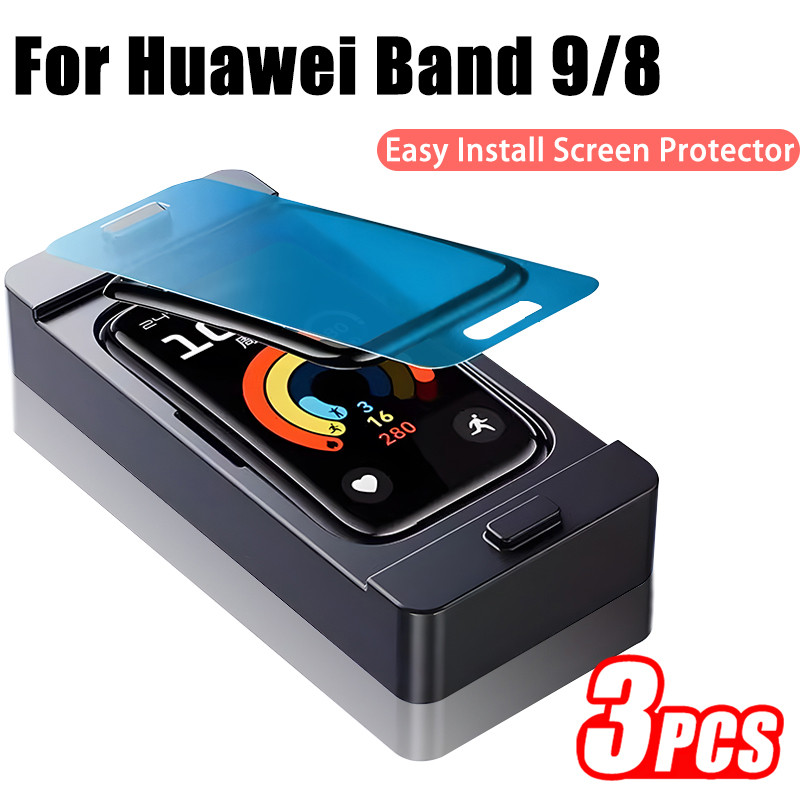 Huawei Band 9 8 ป้องกันหน้าจอติดตั้งง่าย 3D ฟิล์มสําหรับ Huawei Honor Smart Band 9 7 8 ScratchProof สติกเกอร์ป้องกันอุปกรณ์เสริมไม่แก้ว