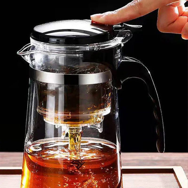 1pcs Elegant Cup Tea Pot, One Click Filter Tea Cup, Tea Separation Tea Set, Glass Tea Pot, Household