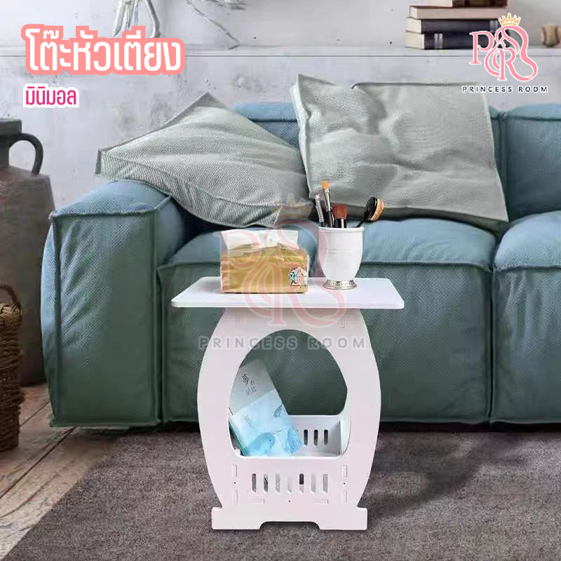 พร้อมส่ง โต๊ะกลาง โต๊ะข้างเตียงสไตล์มินิมอล ทรงเตี้ย พร้อมชั้นวางด้านล่าง โต๊ะกลางวางหน้าโซฟา สไตล์นอร์ดิก แข็งแรงทนทาน