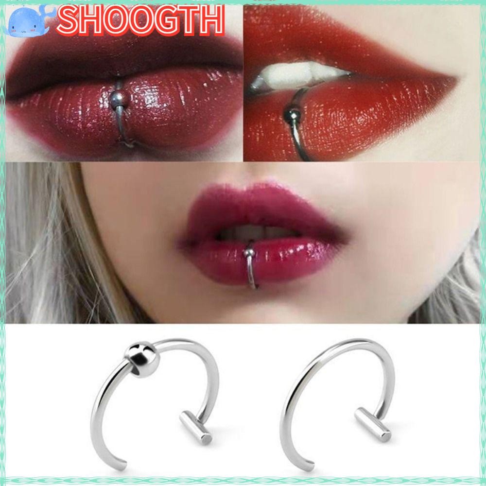 Shoogth 1PC แหวนจมูกปลอม, สแตนเลสฮิปฮอปห่วง Septum แหวน, แฟชั่นไม่เจาะจมูกปลอม