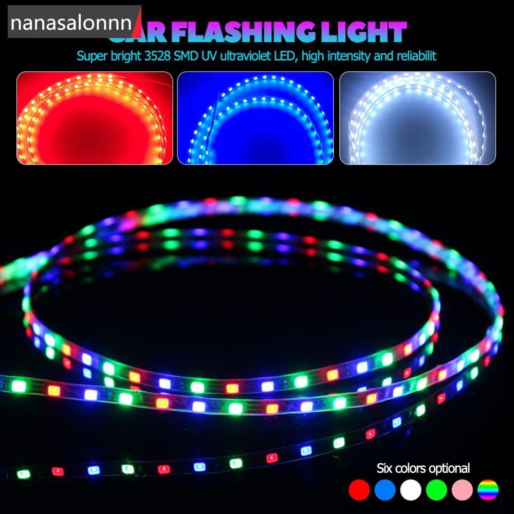 Nanasn| 1 PC 60 ซม.LED Strip Light 60SMD 3528 เทปยืดหยุ่นเชือก Stripe Ray เทปโคมไฟภายในรถบรรยากาศไฟ 