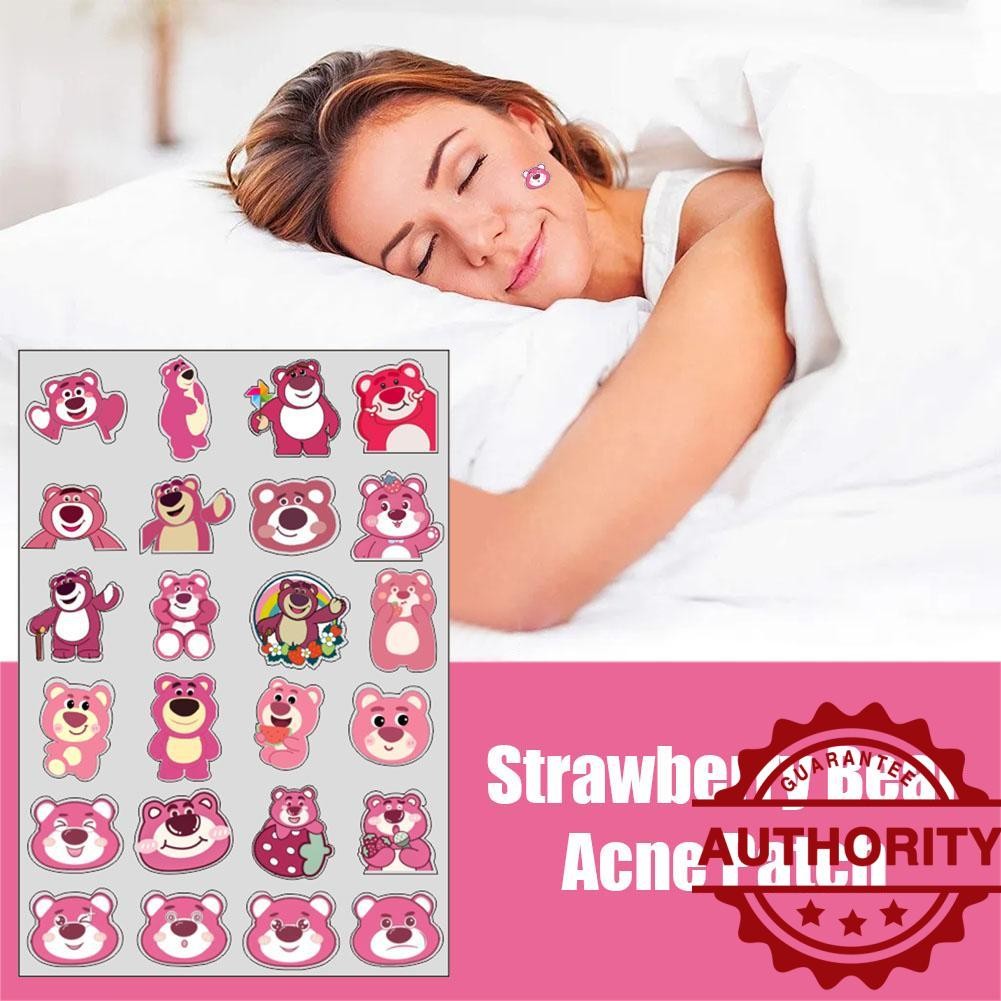 สติ๊กเกอร์สิวหมีสตรอเบอร์รี่สี Pe Acne Sticker สติ๊กเกอร์การ์ตูนสิว K9f8