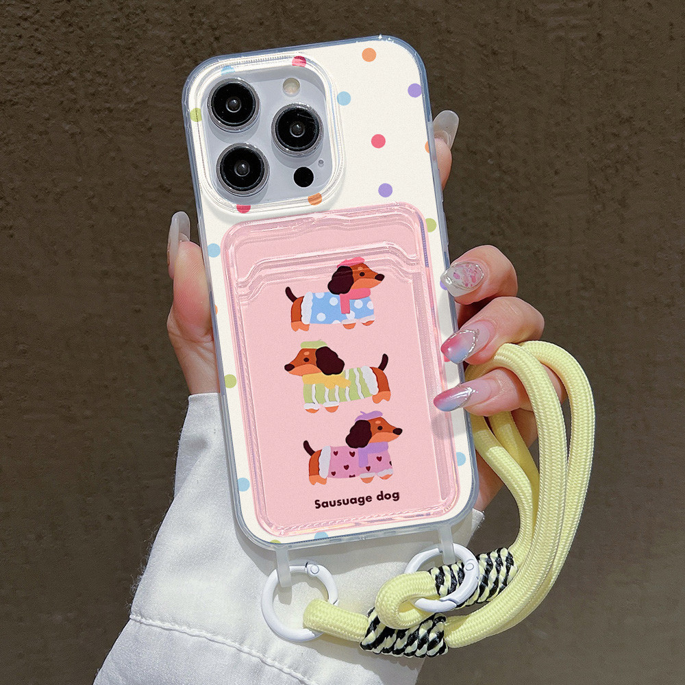 เคสโทรศัพท์ โซ่ ที่ใส่บัตร for iPhone 16 11 15 13 12 11 14 Pro Max XR XS Max 6 7 8 16 15 Plus 11 12 13 15 Pro 16 Pro Max