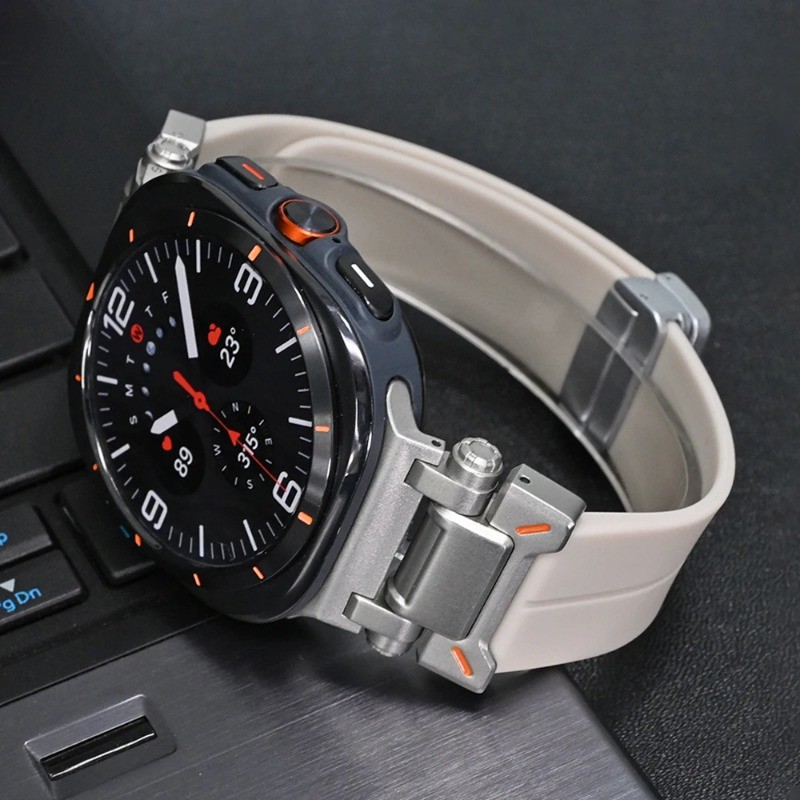 สายซิลิโคนแม่เหล็กสําหรับ samsung galaxy Watch 7 ULTRA 47mm Loop สร้อยข้อมือสายโลหะสําหรับ samsung galaxy ULTRA ULTRA 47 Correa