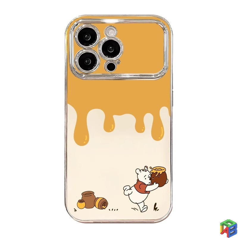 น้ําผึ้งวินนี่เดอะพูห์สําหรับ Apple 15/16promax เคสโทรศัพท์ iphone14plus 11/12/13Pro Max Xsmax Premium Electroplated รวมทุกอย่างเคสป้องกัน
