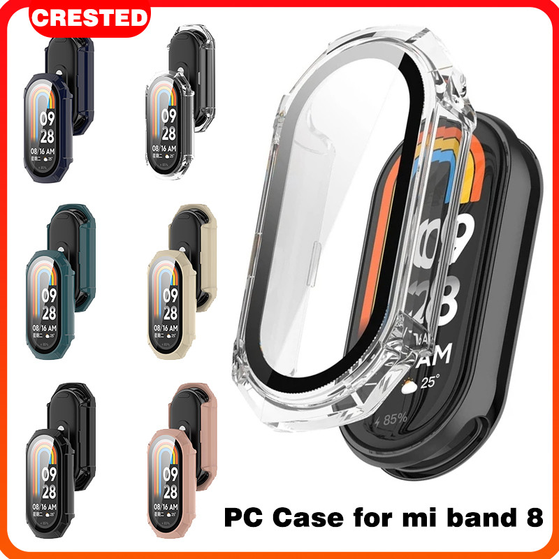 2 In 1 กันชนฮาร์ดเคสสำหรับ Xiaomi Mi Band 10 9 8 NFC ปลอกฮาร์ดที่ครอบคลุมกรณี PC ป้องกัน gores Xiaomi Mi Smartband 8/NFC