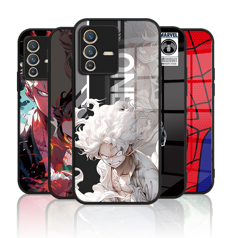 เคสกระจก VIVO V23 5g / V23pro 5g เคสกระจกนิรภัยฮาร์ดฝาหลังขอบซิลิคอนอ่อน