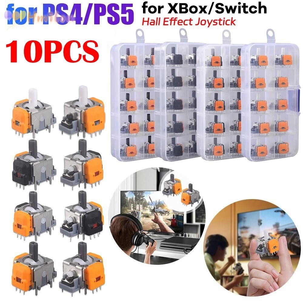 Hmilon 10PCS Hall Effect จอยสติ๊ก,เกม Analog Sensor Controller Thumb Stick,สําหรับ Playstation 5 ความแม่นยําสูง Proofable Rocker โมดูลสําหรับ PS5/PS4/Xbox/สวิทช์