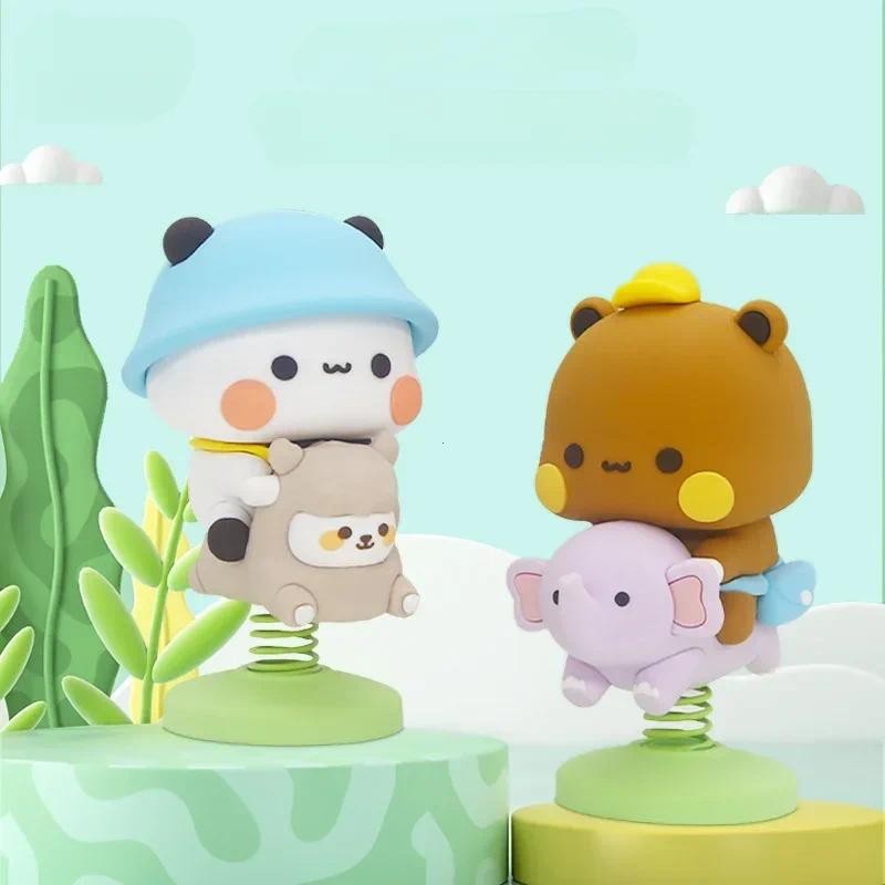 น่ารัก บูบู สีดํา หมีแพนด้ารูปหมี น่ารัก การ์ตูนแพนด้ารุ่นสร้างสรรค์ที่น่าตื่นเต้นฤดูใบไม้ผลิสัตว์เครื่องประดับรถ