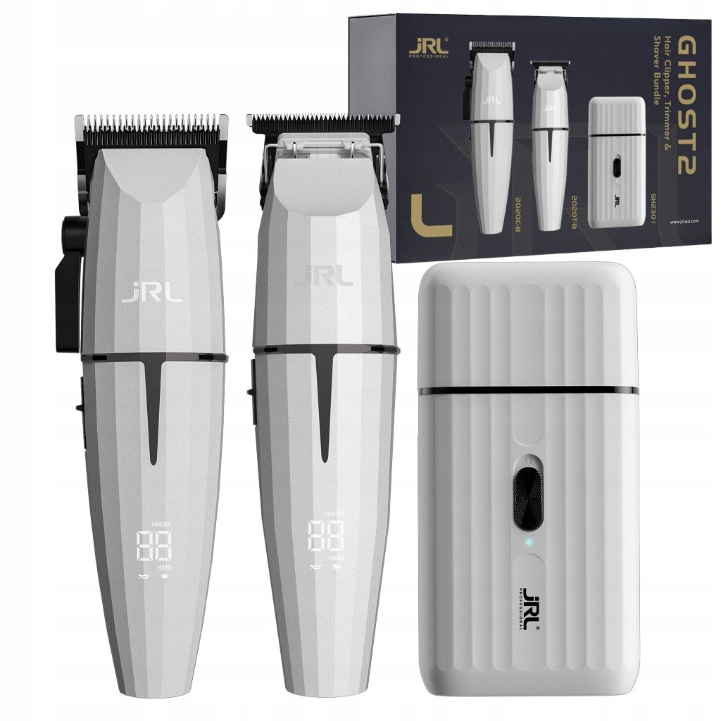 JRL Onyx Ghost2 Collection Clipper, Trimmer, Shaver & Hair Dryer White Edition ปัตตาเลี่ยน ไร้สาย บา