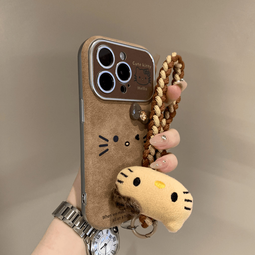 หรูหรา หน้าต่างขนาดใหญ่ เส้น การแสดงออก เคที แมว เคสโทรศัพท์สําหรับ ไอโฟน16 15 14 13 12 มือโปร สูงสุด ปลอกกันกระแทกป้องกันกล้อง นุ่มปกหลัง