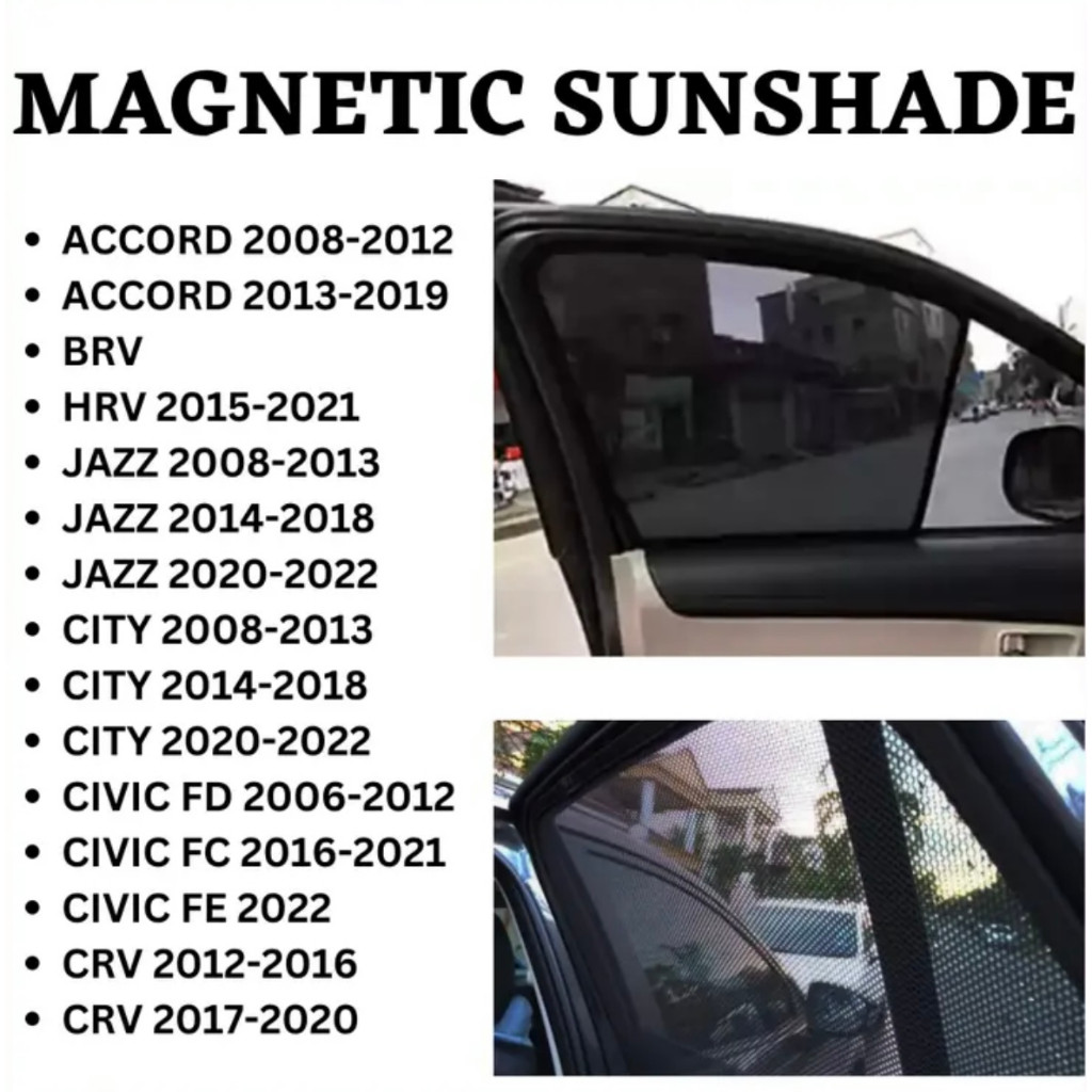 ม่านบังแดดแม่เหล็ก Honda ACCORD BRV CRV CITY CIVIC HRV JAZZ ม่านบังแดดรถยนต์หน้าต่างด้านข้างอัตโนมัติ - รูปที่ 3