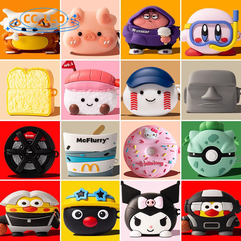 For AirPods 4 Case Cartoon Baseball Cute Sanrio Silicone Soft Case Compatible with AirPods 4 Shockproof Shell Case Protective Cover Cute Panda Toast