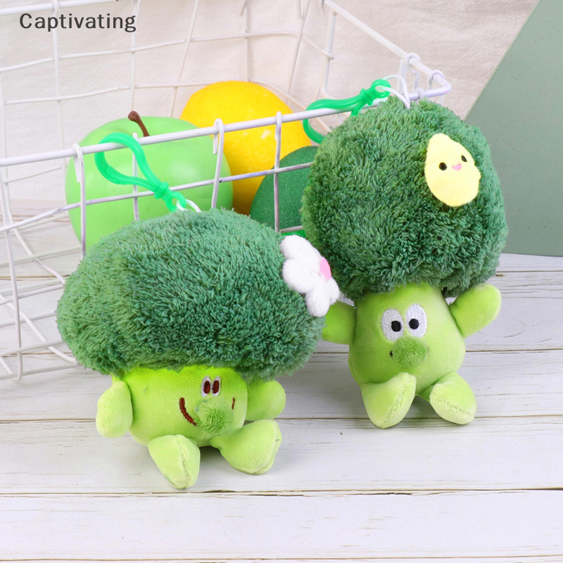 Cod น่ารักผักบรอกโคลีตุ๊กตาตุ๊กตาคู่พวงกุญแจจี้กระเป๋าเด็กของขวัญใหม่