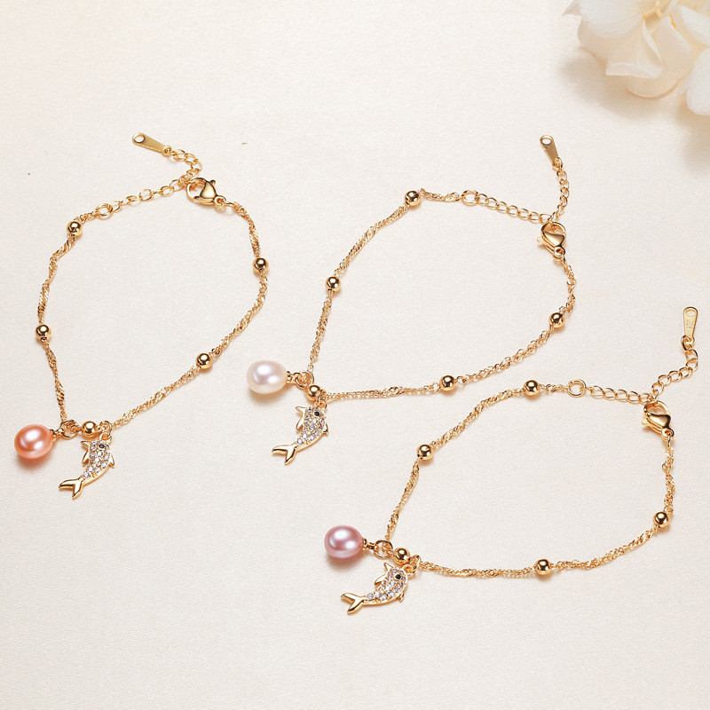 ราคาขายส่ง สร้อยข้อมือมุกน้ําจืดธรรมชาติสําหรับผู้หญิง ราคา ถูกที่สุด ดีลบีเคเค รูปภาพหลัก