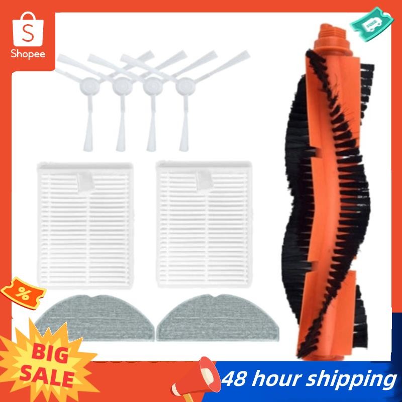 พร้อมสต็อก 9PCS อะไหล่ทดแทนสําหรับ Xiaomi Robot สูญญากาศ E10 E12 B112 อุปกรณ์เสริมสูญญากาศหลักแปรงด้านข้างกรอง Mop ผ้า