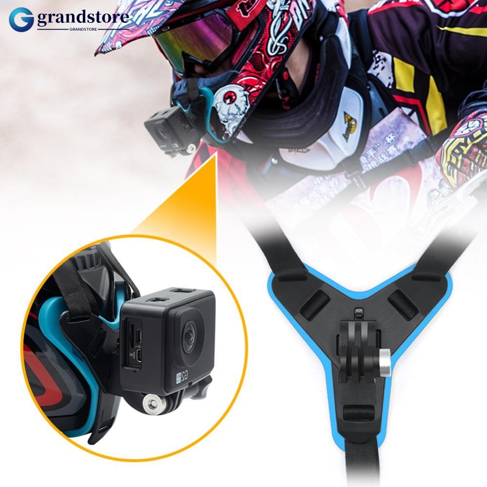 Grandstore อุปกรณ์เสริมสําหรับกล้องรถจักรยานยนต์หมวกกันน็อครถจักรยานยนต์ Chin Stand Mount Holder Action กล้องกีฬา Full Face Holder สําหรับ GoPro Hero 5/6/7 T1V9
