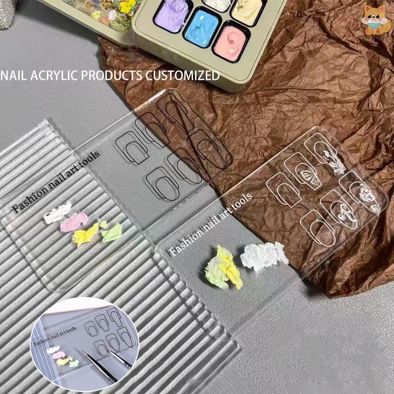 [VI] อะคริลิคเล็บฝึกปฏิบัติ Palette นํากลับมาใช้ใหม่หนาแต่งเล็บดอกไม้สายสีวาดออกกําลังกายเครื่องมือ TH