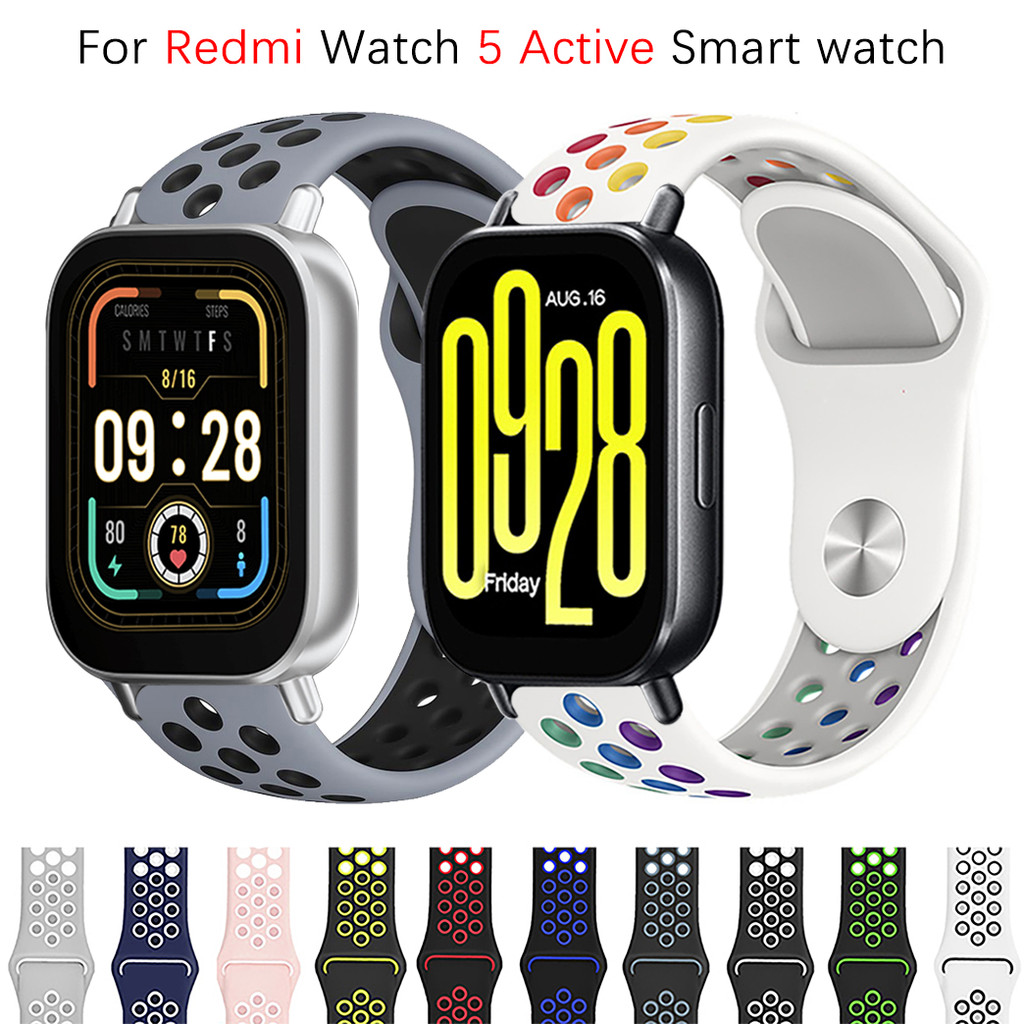 สายรัดซิลิโคนอ่อนนุ่มระบายอากาศได้สําหรับ For Redmi watch 5 Active/Redmi watch 5 lite Smart watch เปลี่ยนสายนาฬิกาแบบสปอร์ต